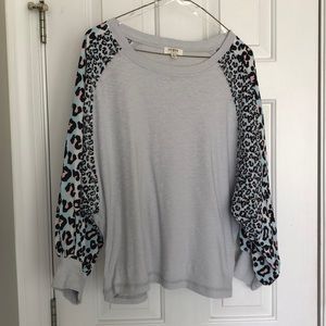Animal print sleeved top